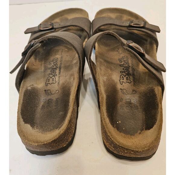 Birkenstock Birki's 240 Original Fussbett Brown Two Strap Women Sandals- SZ 6/37 - Picture 2 of 9